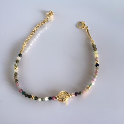 Bracelet perles et pierres en Tourmaline