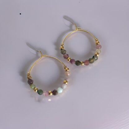 Créoles - Pierres semi-précieuses Tourmaline