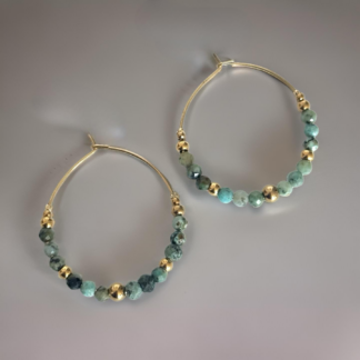 Créoles - Pierres semi-précieuses African Turquoise