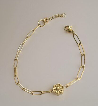 Bracelet petite fleur acier inoxydable – Image 4