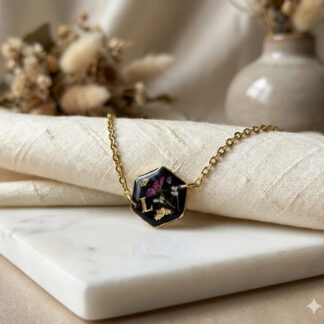 Bracelet personnalisable fleurs séchées et feuilles d’or