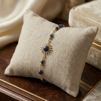 Bracelet soleil et pierres Lapis-Lazulis