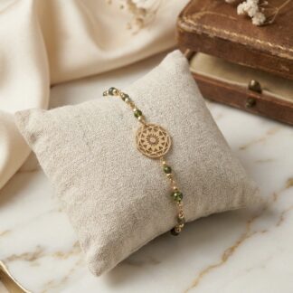 Bracelet étoile et perles vertes