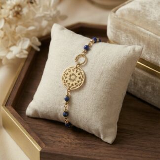 Bracelet étoile et perles en Lapis Lazulis