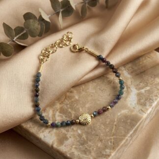 Bracelet perles pierres semi-précieuses multiples couleurs