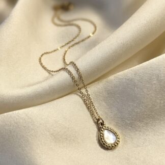 Collier goutte nacre en acier inoxydable