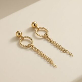 Puces cercle strié acier inoxydable chaîne pendante